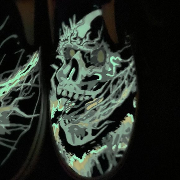 Vans Classic Slip On Zap Dress Blues Black Sz US 10 Men VN000XG88NK Glow In Dark - Picture 2 of 16